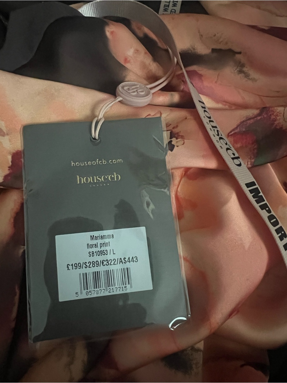 House of CB Brown Maxi Slip Dress with Blush Floral Print - Picture 8 of 8